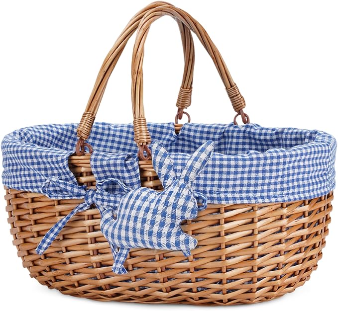G GOOD GAIN Wicker Picnic Basket by GGOODGAIN