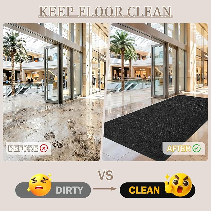 3' X 10' Commercial Grade Hallway Runner Rug, Industrial Rug Heavy Duty Brush - Image 3