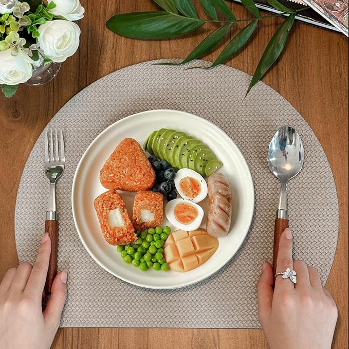 Faux Leather Placemats Set of 6, PU Heat Resistant Dining Table Mats, - Image 2