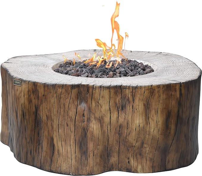 Elementi | Manchester Gas Fire Pit Cast Concrete Semi-Round Fire Table - Image 3