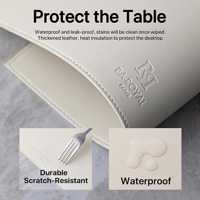 Faux Leather Placemats Set of 6 Vinyl Washable Wipeable Table Mats - Image 6
