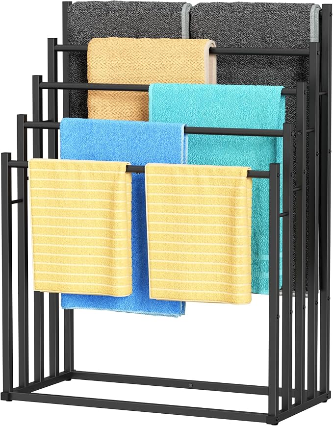 Honiter Towel Racks for Bathroom, 5 Tier Wide Towel Drying Rack Outdoor by Honiter