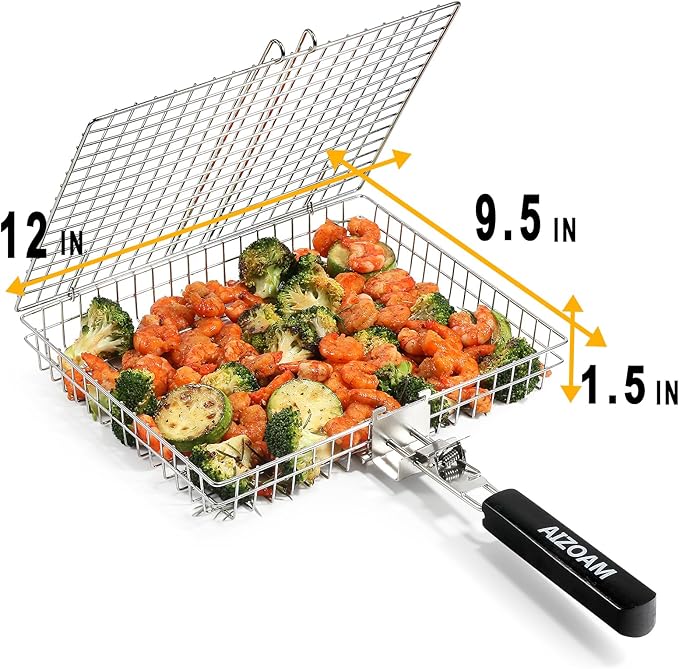 Grill Basket - Grill Baskets for Outdoor Grill, Stainless Steel Large Grilling - Image 3