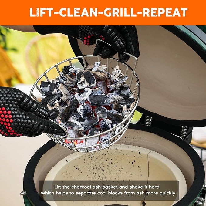 onlyfire Charcoal Ash Basket Fits Small Big Green Egg, Stainless Steel Charcoal - Image 5