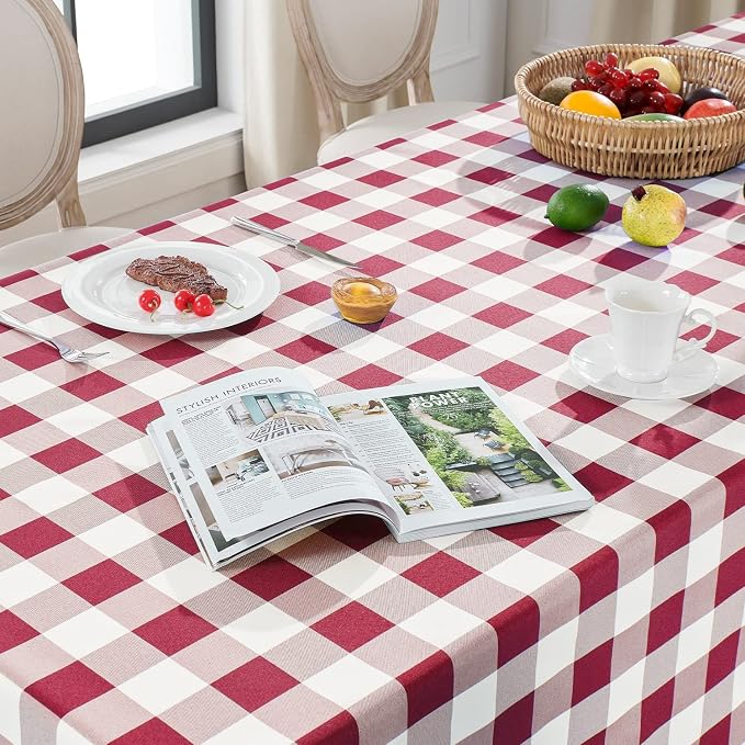 Softalker Gingham Checkered Tablecloth Rectangle - Image 3