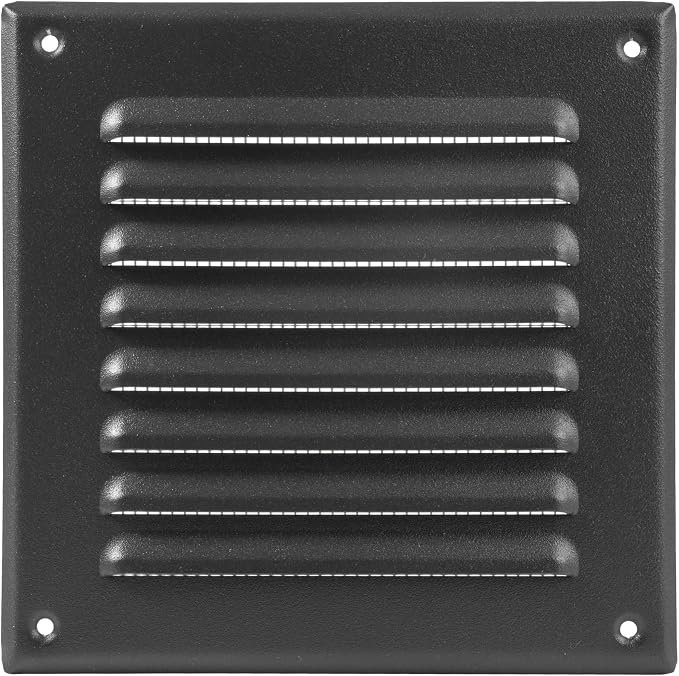 Square Ventilation Grille / 5" x 5" Inch Inside Measurement/Black Metal Air by Unknown