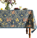 patdrea Designer Vintage Dark Blue Linen Rectangle Tablecloth, French Rustic by Welcometopatdrea