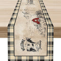 Farmhouse Table Runner, Rustic Country Barn Cottage Rooster Cow Check Animal by Unknown