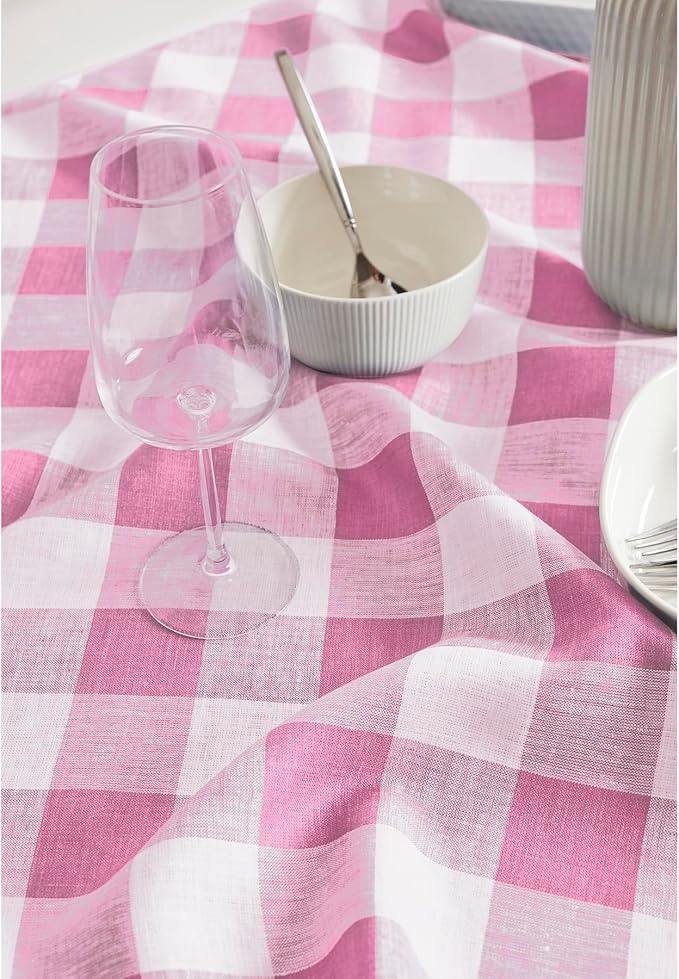 Solino Home Linen Checkered Table Runner 144 Inches Long - Image 9