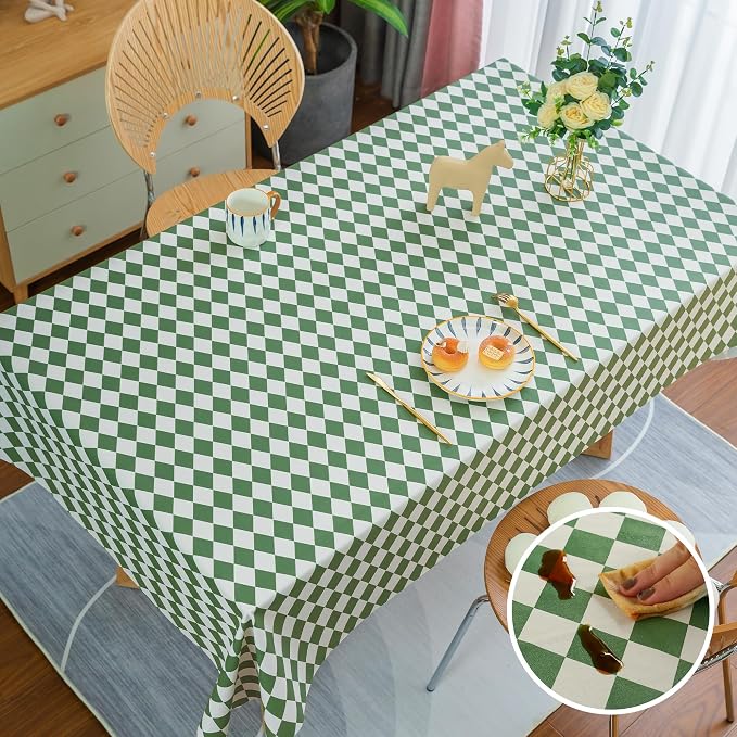 Square Table Cloth, 100% Waterproof Tablecloth Oil Proof Spill Proof Vinyl - Image 7