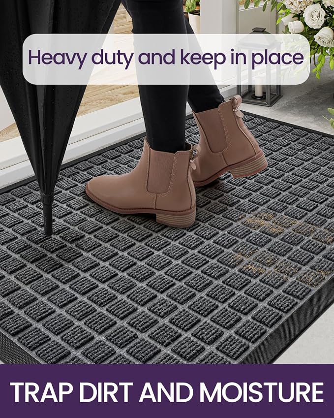 DEXI Front Door Mat Outside Entrance, 2x4 ft Rubber Entry Doormat Heavy Duty - Image 5