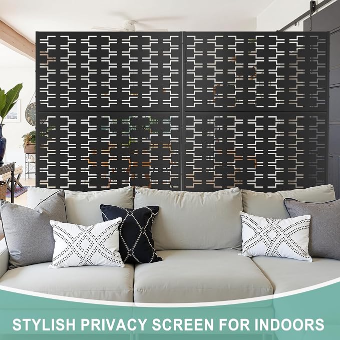 Metal Privacy Screen for Outdoor & Indoor Use, Free Standing Privacy Screen for - Image 7