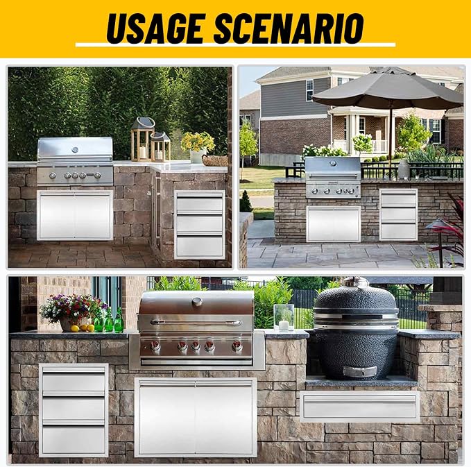 Outdoor Kitchen Double Drawer w/Paper Towel Holder Combo Works - Image 5