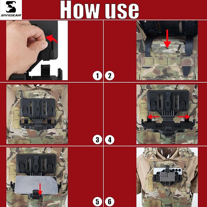 Tactical Phone Holder Available in Full Size Plate Carrier Phone Mount Adjust - Image 6