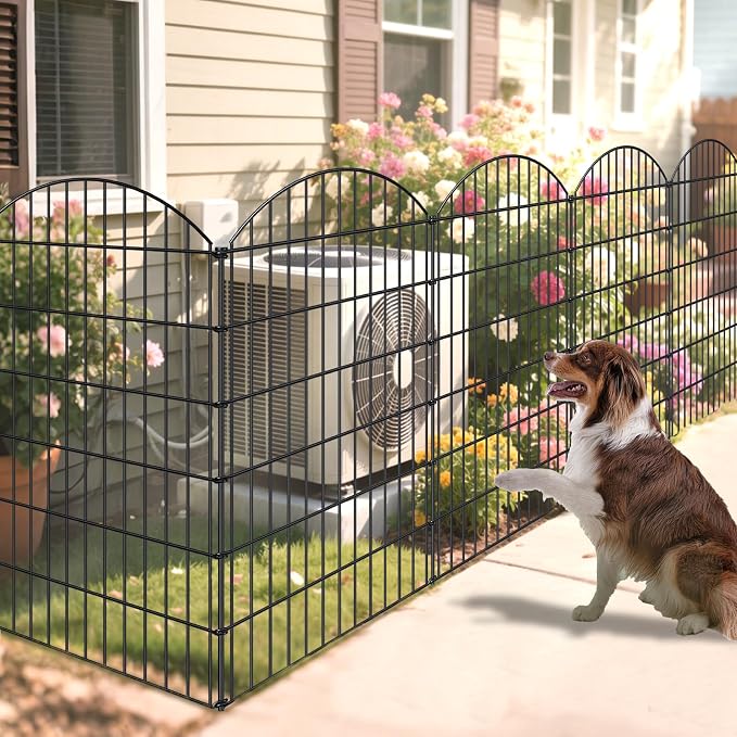 Metal Garden Fence 48in x 20.3ft, 8 Panels + 9 Stakes Dog Fence Border Fence - Image 6