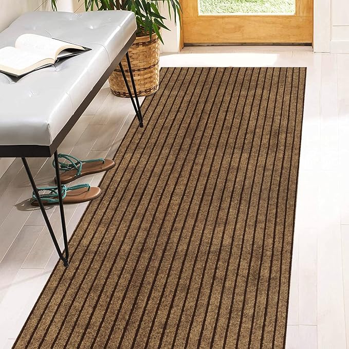 3' x 48' Runner Rugs with Rubber Backing, Indoor Outdoor Utility Carpet Runner by Heyroll