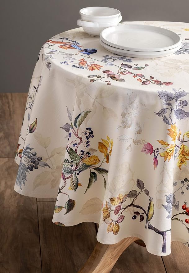 Maison d' Hermine Table Cloth Round Table 100% Cotton 69 Inches Fall Tablecloth - Image 8