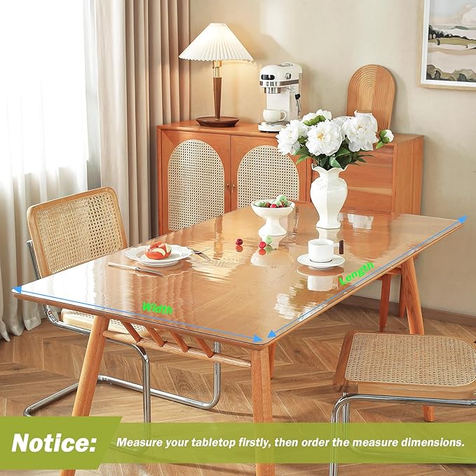 Clear Table Protector 42 x 60 Inch, 1.5mm Thick Plastic Table Cover, Waterproof - Image 5