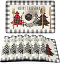 QIYI Christmas Placemats Set of 6, 12x18 Inch PU Leather Place Mats by QIYI