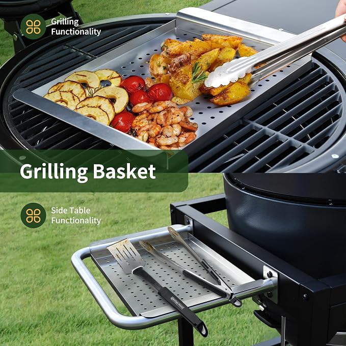 Brand-Man Charcoal Grill & Smoker Steel Kamado - Image 4