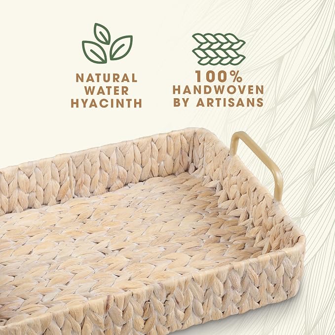 Set of 2 Rectangular Wicker Trays - Image 6