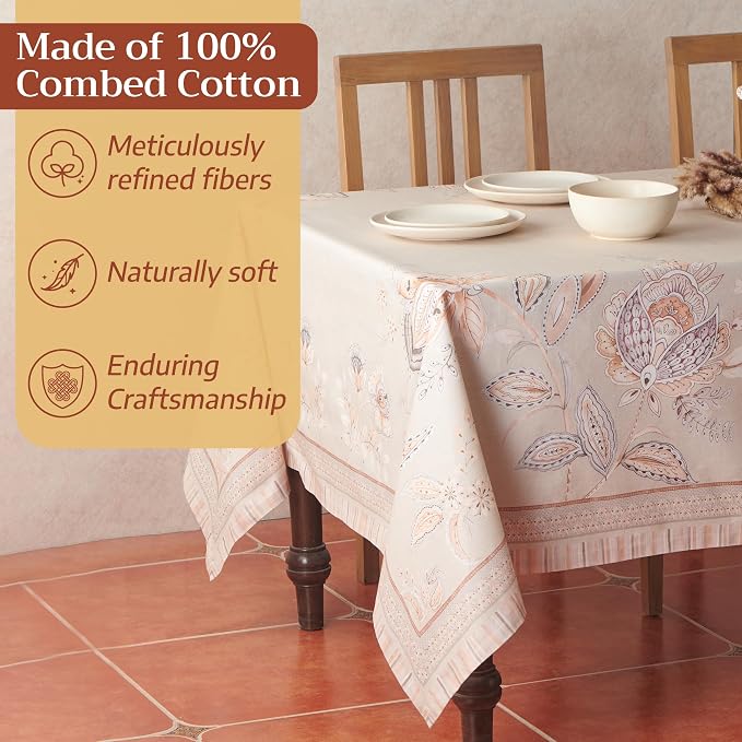 Maison d' Hermine Premium Table Cloth Rectangle Table 100% Combed Cotton 120 x - Image 4