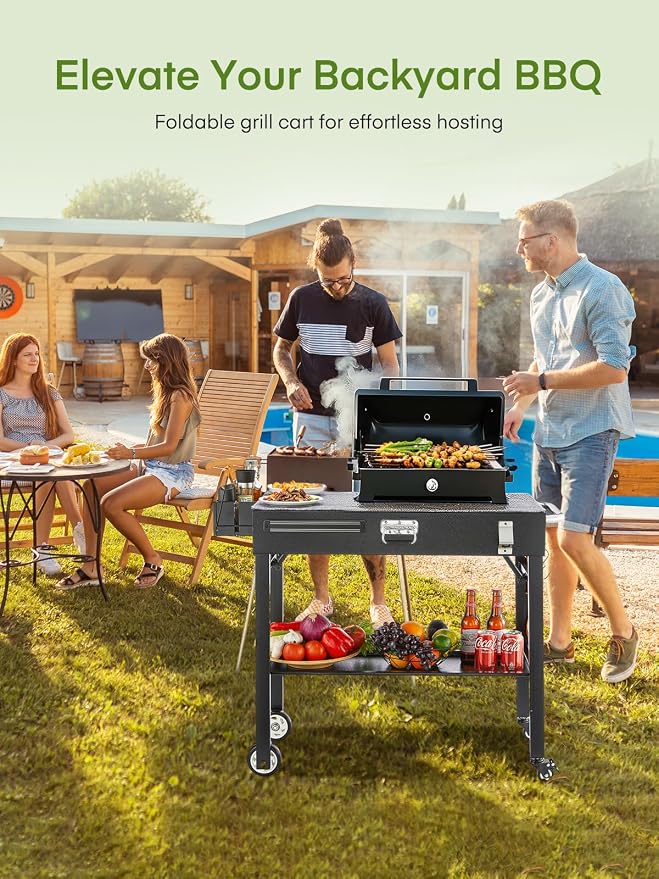 Grill Cart, Portable Outdoor Grill Table - Image 8