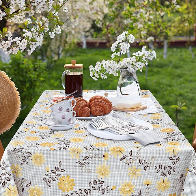 misaya Rectangle Waterproof Vinyl Table Cloth, Wipeable Tablecloth - Image 6