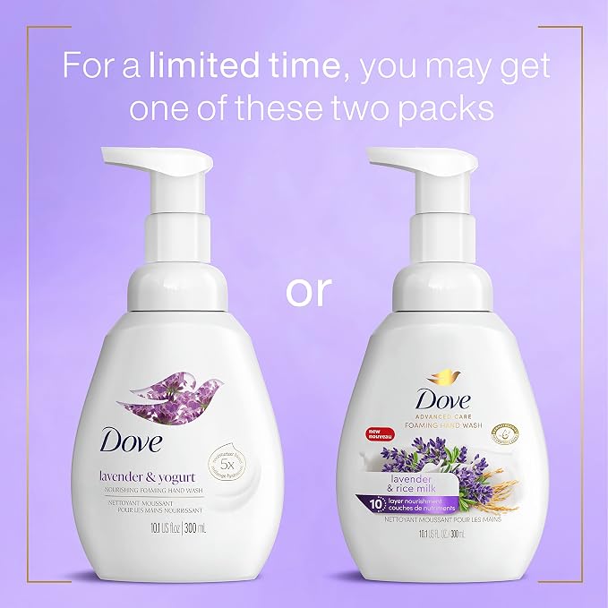 Dove Foaming Hand Wash Lavender & Rice Milk Pack of 4 Protects Skin from Dryness - Image 3