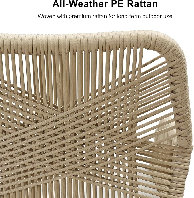 PURPLE LEAF 16 Pieces Outdoor Patio Dining Set All-Weather PE Rattan Furniture - Image 3
