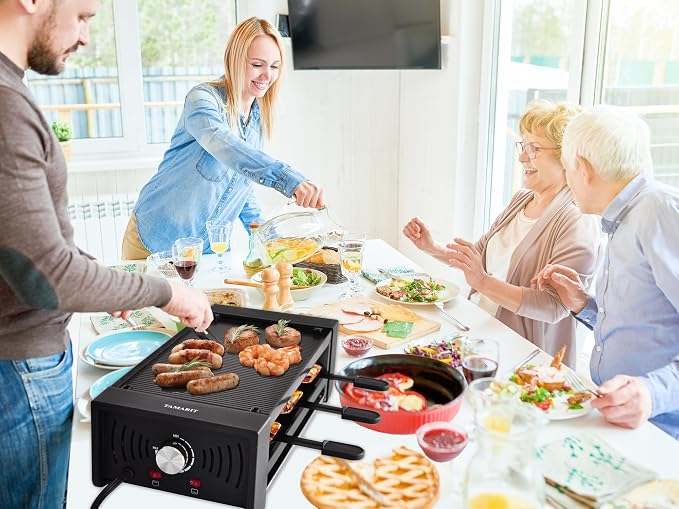 TAMARIT Raclette Party Grill Portable Indoor Electric Korean BBQ Grill 2 in 1 - Image 5