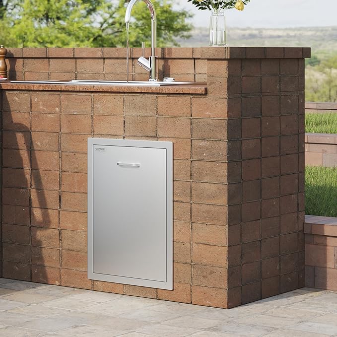 VEVOR Outdoor Kitchen Trash Drawer 17.7W x 25H x 22.8D Inch, Stainless Steel - Image 2