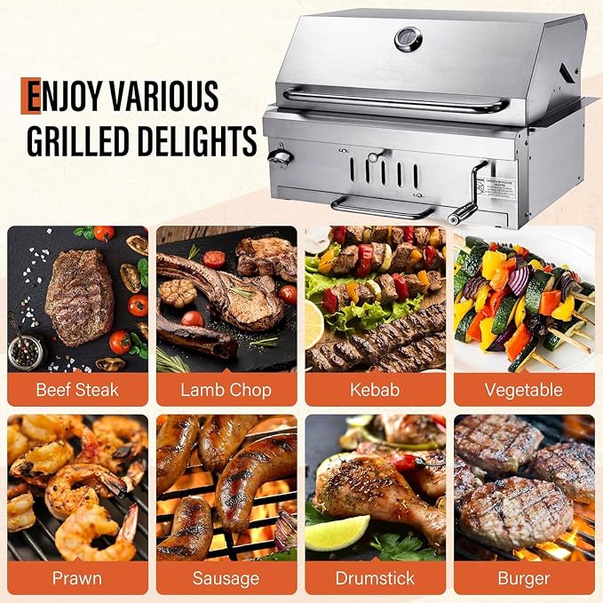 Large Charcoal BBQ Grills, Built in Barbecue Grill - Image 8