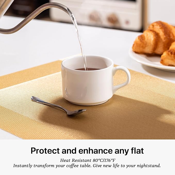 LEXMORE Placemats Set of 6 Vinyl/Plastic Woven Place Mats - Image 5