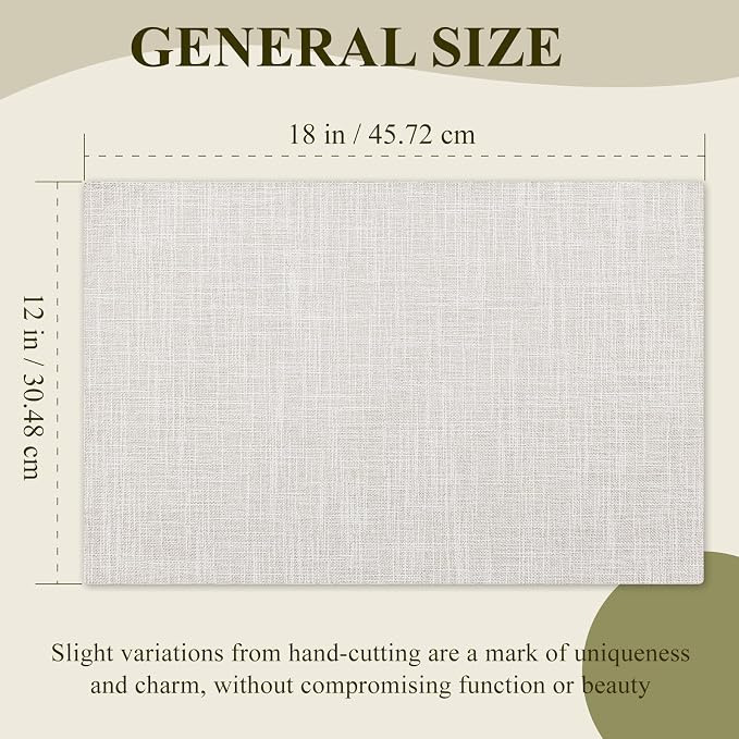 KXN Placemats Set of 4, Dual-Layer Thickened Faux Linen Table Mats, Heat - Image 6