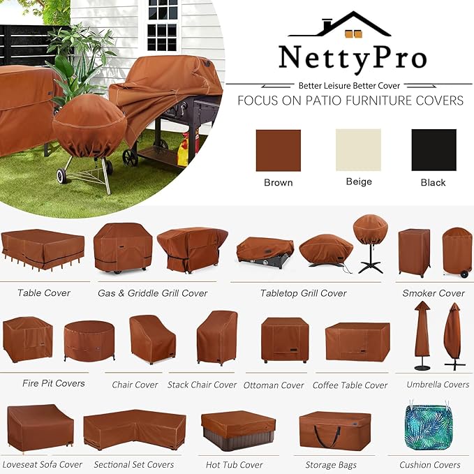 NettyPro Grill Cover Heavy Duty Waterproof 32 inch, Outdoor 2 Burner BBQ Gas - Image 7