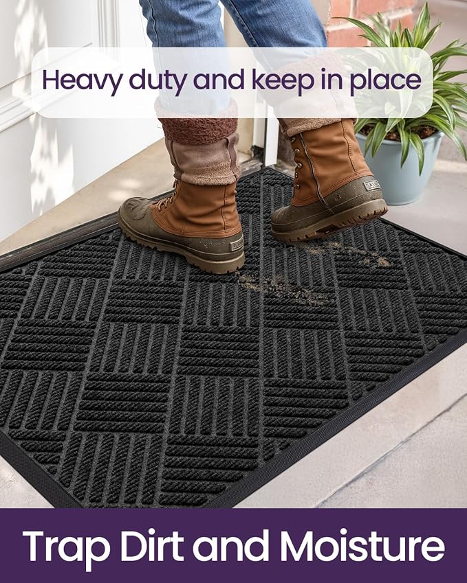 DEXI Front Door Mat Outside Entrance, 4x6 ft Rubber Entry Doormat Heavy Duty - Image 5