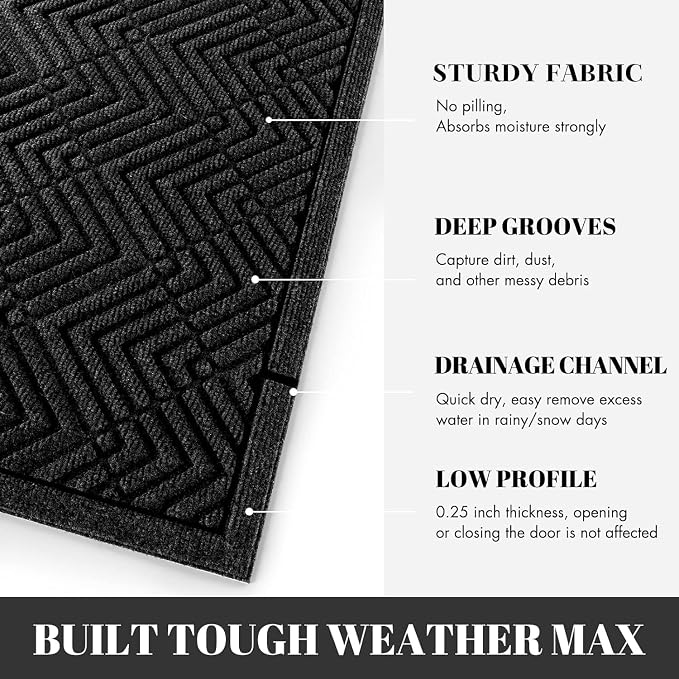 Yimobra Door Mats Outdoor 29.5x17, All-Season Waterproof Outdoor Mats - Image 4