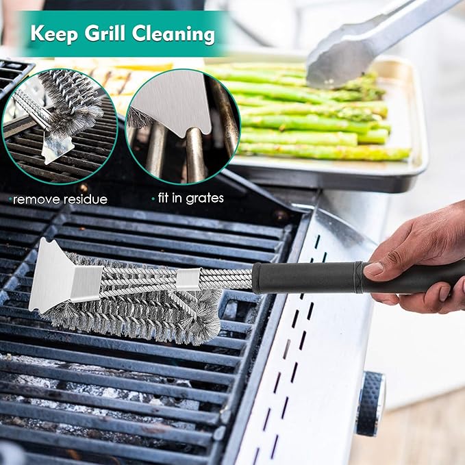 Barbecue Tool Set, 5-Piece Stainless Steel Grilling Kit, 18 Inch