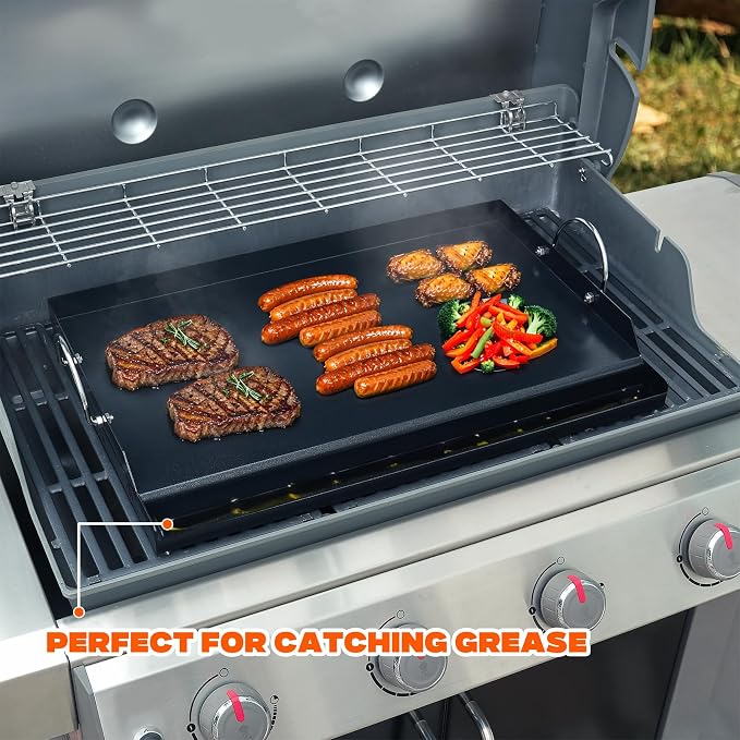 onlyfire Universal BBQ Griddle for Charcoal/Gas Grills, Ceramic Coated - Image 5