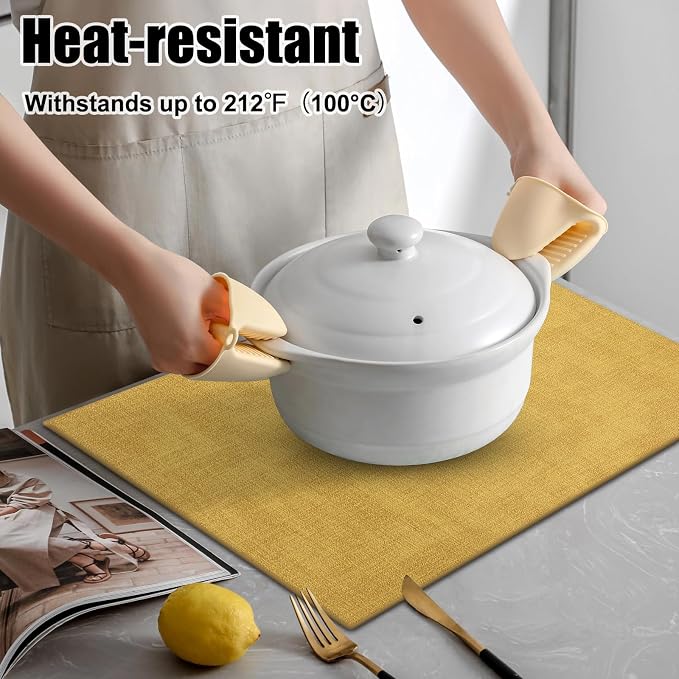 Homaxy Faux Leather Heat Resistant Placemats - Image 2
