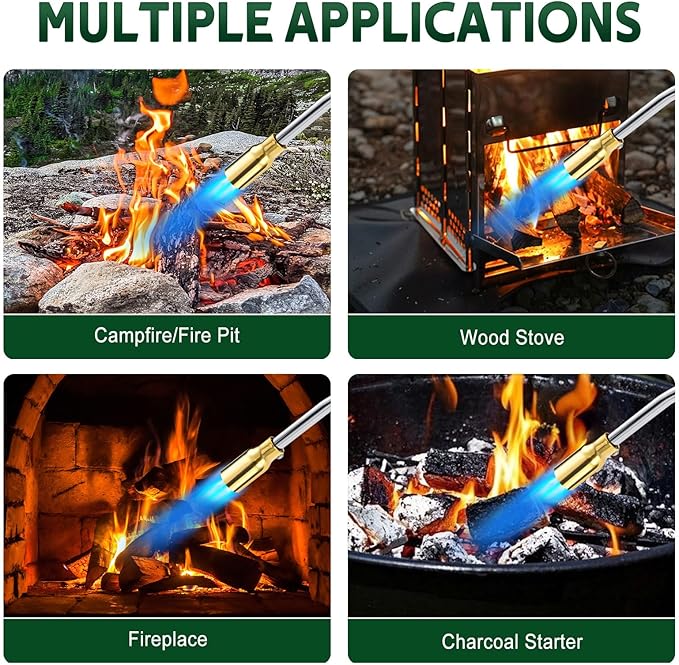 Grill Torch Charcoal Torch Lighter Campfire Starter Kitchen Torch Grill & - Image 4