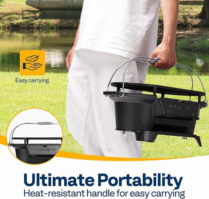 VIVOHOME Oval Cast Iron Grill - Image 4