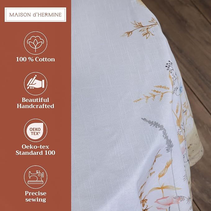 Maison d' Hermine Table Cloth Round Table 100% Cotton 69 Inches Tablecloth - Image 2
