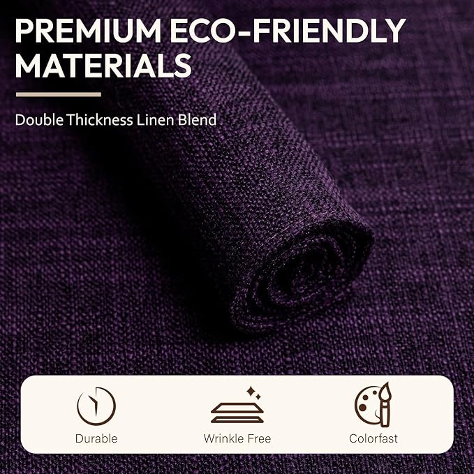Blue Forest Placemats Set of 6, Dual-Layered Thickened Faux Linen Cloth Place - Image 2