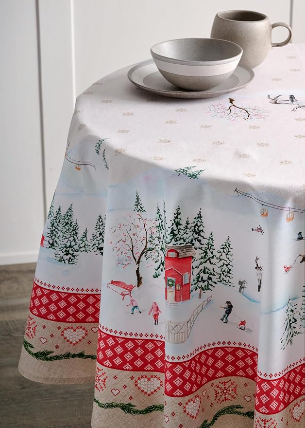 Maison d' Hermine Table Cloth Round Table 100% Cotton 69 Inches Fall Tablecloth - Image 3