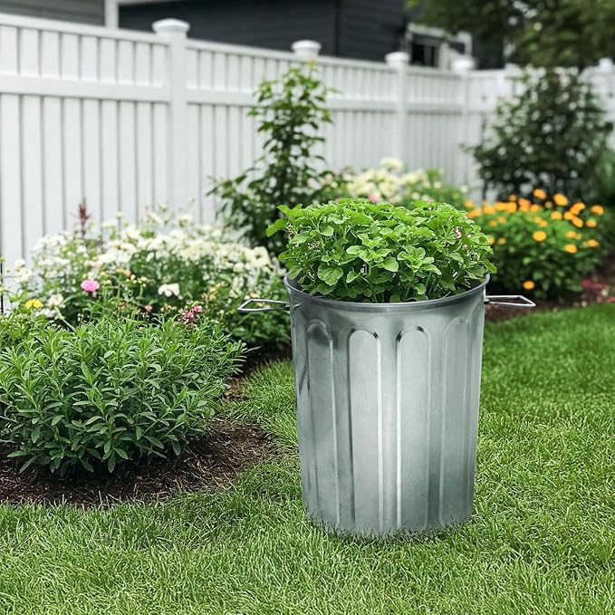 Plexon 5 Gallon Small Metal Trash Can - Image 4