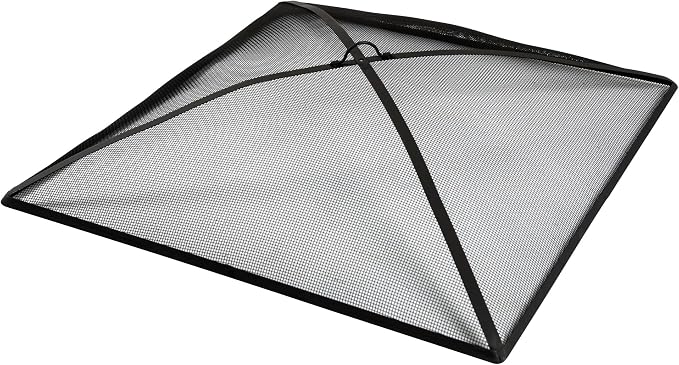 WeCooper 32Inch Heavy Duty Fire Pit Spark Screen Cover, Steel Mesh Square - Image 9