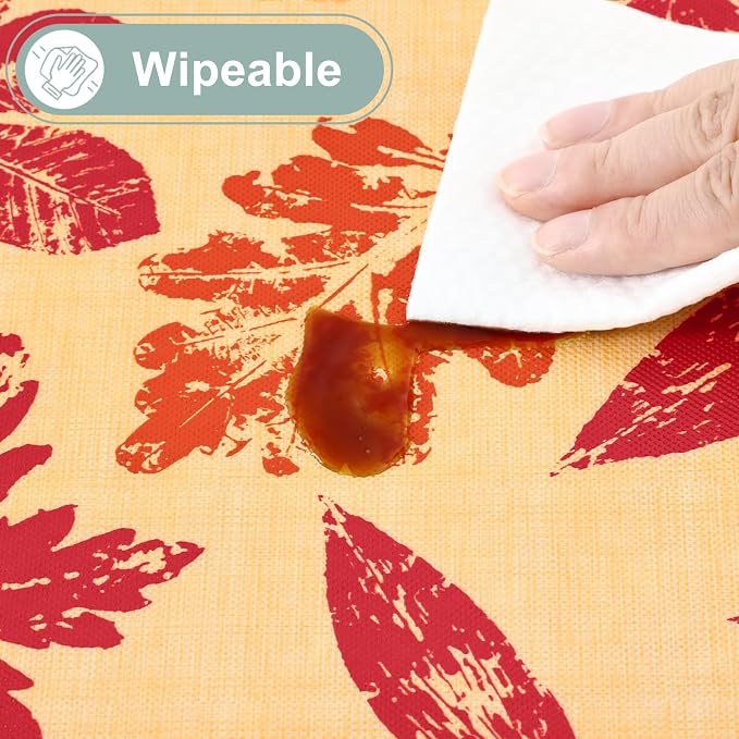 misaya Rectangle Waterproof Vinyl Table Cloth, Wipeable Tablecloth - Image 5