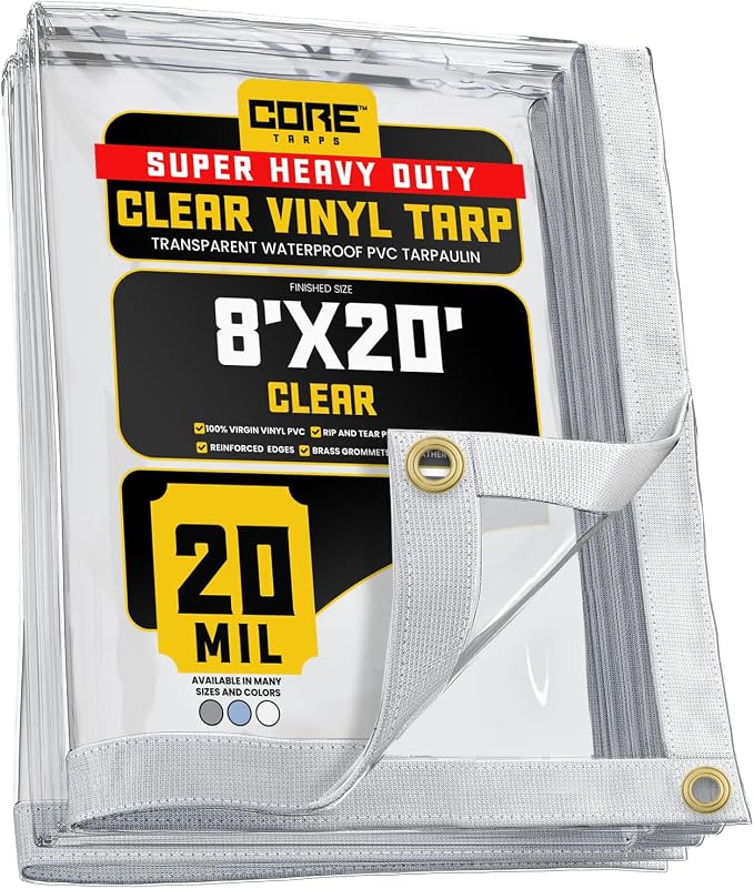 Core Tarps 20 Mil Extreme Heavy Duty Clear Tarp by CoreTarps